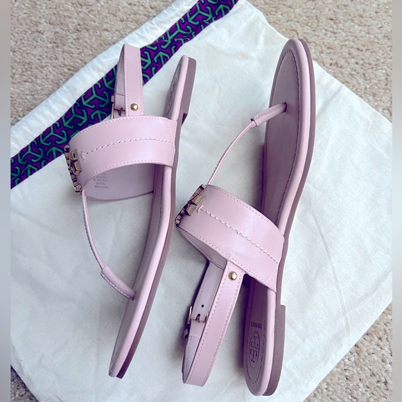 Tory Burch Everly T strapped flat thong sandal, light pink, size 9 - Picture 5 of 5